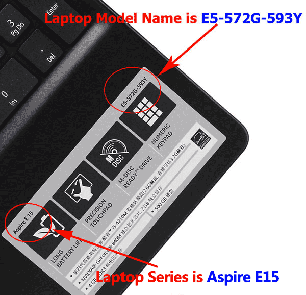 how to check model number of laptop